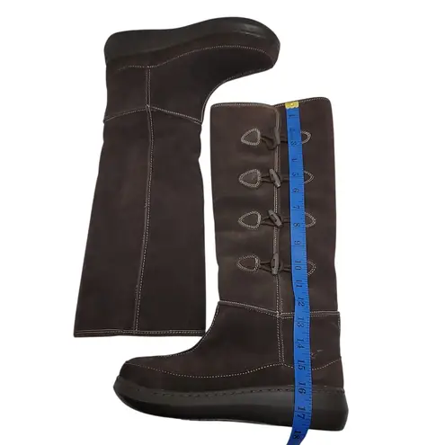 Rocket Dog Toggle Tall Boots Faux Fur Lined Lightweight Suede Brown Size 10