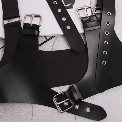 Black Harness Suspender Buckle Bondage New