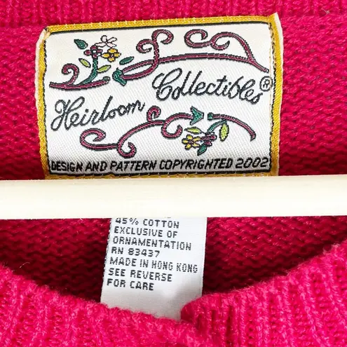 Vintage Women's Red White Blue Embroidered Grannycore Sweater Sz XL Americana