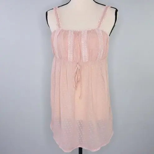 Vintage sexy silk camisoles lingerie, Swiss dots, dusty pink Pink Size XS