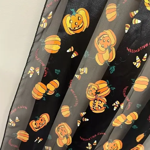 JACK Halloween Black and Orange Pumpkins  O’ Lanterns, Candy Corn Polyester Scarf