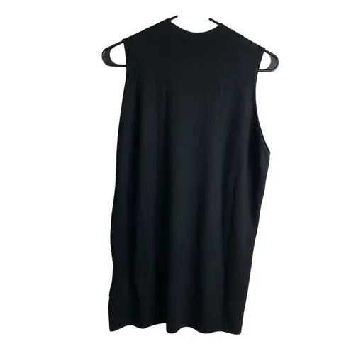 Anatomie Silk Wool Cashmere Sweater XL Black Sleeveless Knit *Flaw/Hole