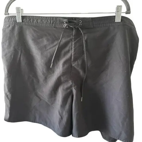 Tropical Escape Plus Size Black Swim Shorts - 18W Swimsuit Bottoms Travel Pool