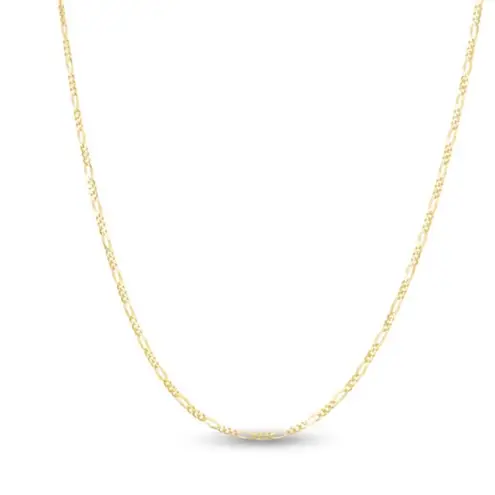 14K Yellow Gold Solid Figaro Chain Necklace – 20” Length, 1.9mm Width (NIB)