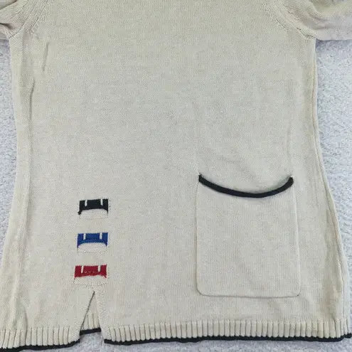 Habitat Womens Sweater Small Beige 100% Cotton Crew Neck Pullover 83021 Natural