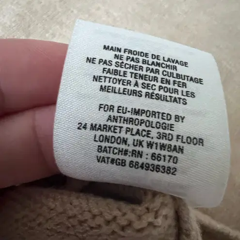 Moth X Anthro Beige Slouchy Oversized Turtle Neck Sleeveless Sweater Vest