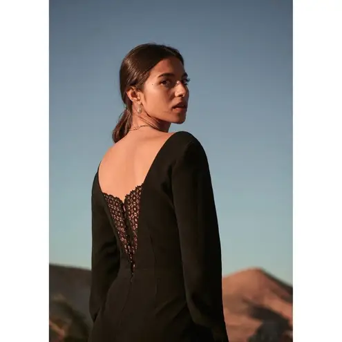 Sézane NWT Sezane Cecilia Jumpsuit in Noir Black Crepe V-neck One-Piece 38 / US 6