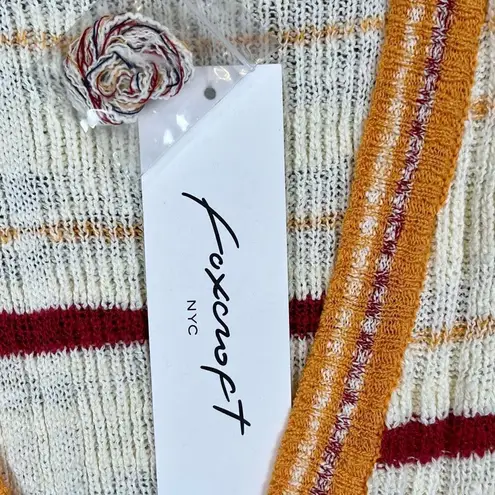 Foxcroft NWT New York Nico Textured Striped Open Front Long Vest Large