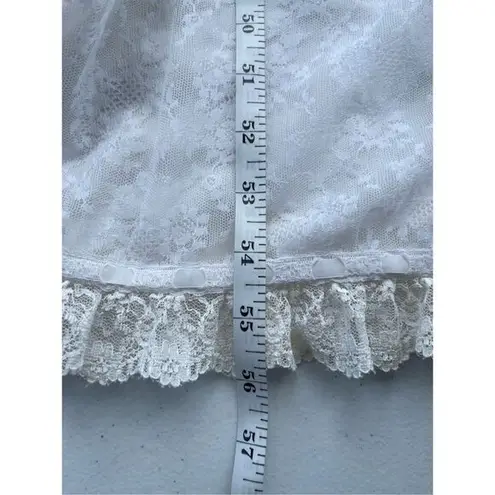 VTG Angela Gore London White Lace Long Dressing Gown Robe Sheer Ruffle 60s 70s Size undefined