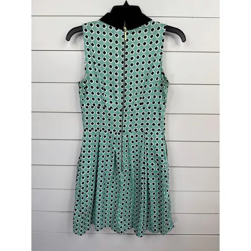 Closet London Mint Green Blue White Geometric Sleeveless Dress Size US 6 Uk10