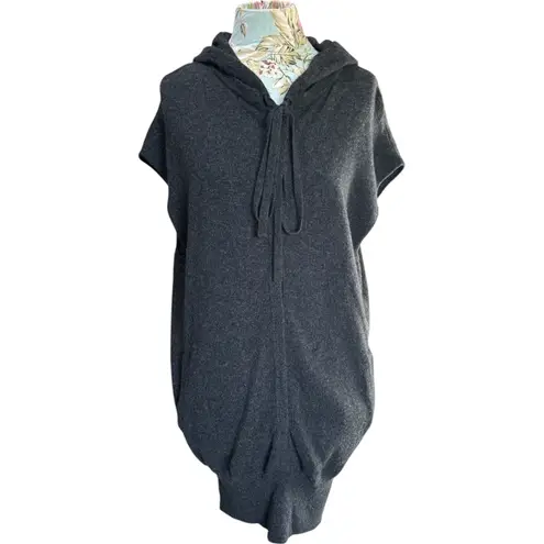 Robbi & Nikki Wool Cashmere Hooded Tunic Sweater Dress Gray Slouchy Poncho M/L Size M