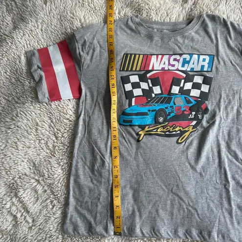 NASCAR Racing Graphic Tee with Striped Sleeves NWT