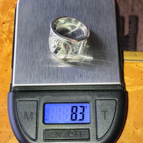 White Buffalo Turquoise Sterling Silver Ring Size 9