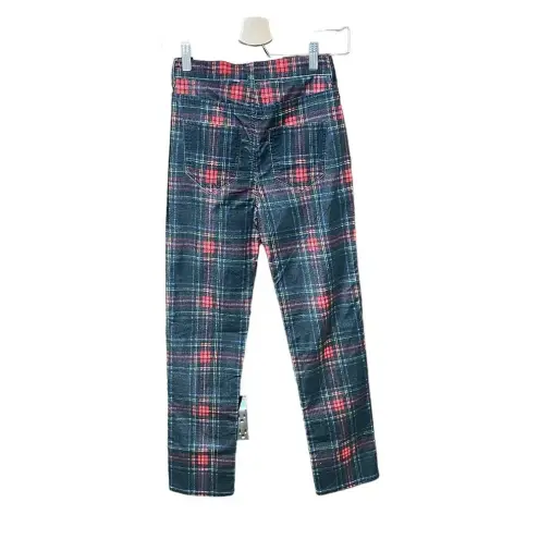Pam & Gela Tartan Plaid Slim Crop Pant Red Multi Size 25