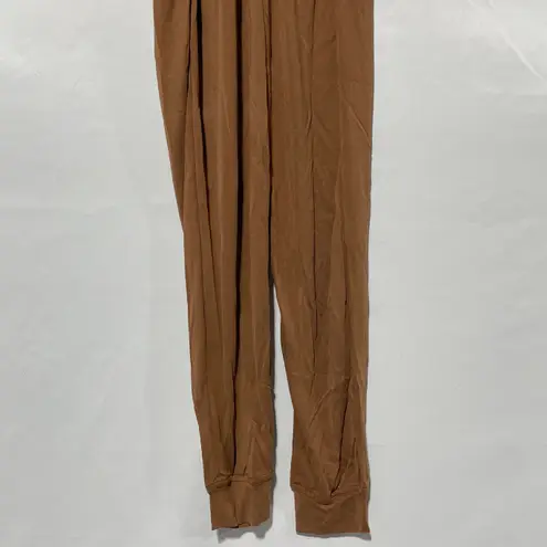 Area Stars New Sleeveless Belted Waist Jogger Jumpsuit Cisco Dark Tan Size XL