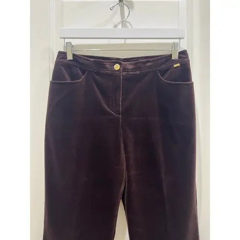 St. John Sport Chocolate Velvet Boot Cut Trouser Sz 6