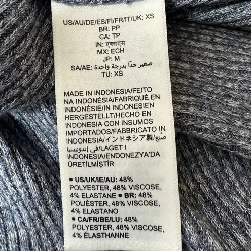 Daily Ritual Cozy Knit Rib Heathered Blue Gray Tiered Tank Dress Size XS