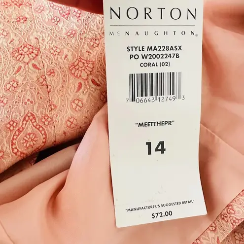 Norton Mcnaughton Vintage 14 Blazer Jacket Peach Jacquard Damask Boho Cottage