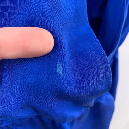 Aaron Ashe blue silk Naples tie back dress