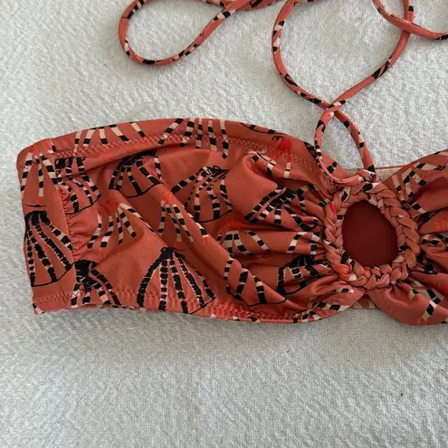 Ulla Johnson Flynn Pink Floral Halter Bikini Top, Size Medium, $170