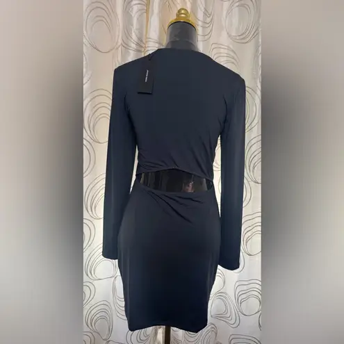 VERO MODA Elegant mini dress ombre bodycon blue Long Sleeve Dress large NWT