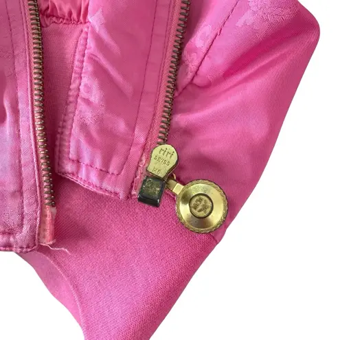 MCM Vintage Pink Monogram Satin Tracksuit Custom Made