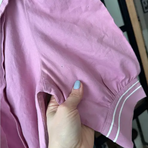 Laura Ashley Vintage 1980s Pink Sailor Dress maxi midi tie front collar peony