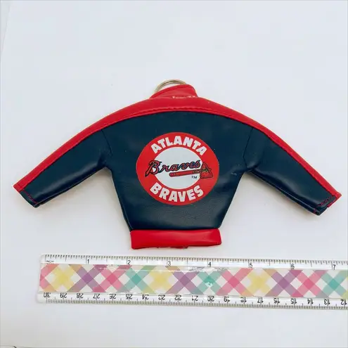 Vintage 90s Atlanta Braves MLB Baseball Jacket Keyring Key Chain Blue Red