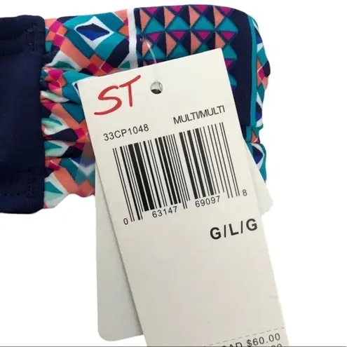 🔵 SALE 3/$25 CAPTIVA BY CHRISTINA SWIMWEAR BIKINI BOTTOM BOHO NAVY MULTI L Blue Size L
