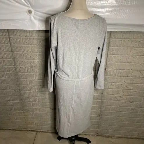 Pure Jill Gray Midi Length Belted Waist Casual Sweater Dress Size Medium Gray