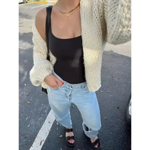 SKIMS Fits Everybody Square Neck Sleeveless Bodysuit in Onyx Black Size 2X