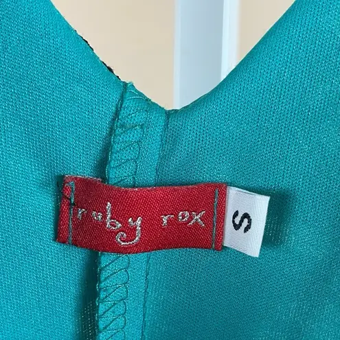 Ruby Rox Size Small Lace Turquoise Formal V Neck Sheath Dress Elegant Wedding