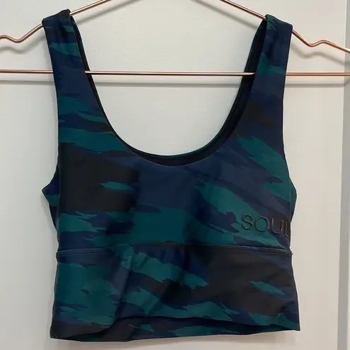 SoulCycle  Aqua Camouflage Sports bra