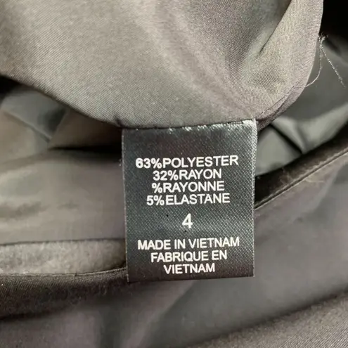 T Tahari Womens Midi Skirt Bramble Ruffle Hem Tulle Trim Career Black Size 4