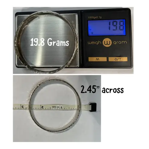 Sterling Silver Dimple Hammered Band Bangle Bracelet