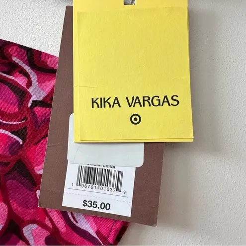 Kika Vargas X Target Blouse Top Pink Floral Mum Extreme Puff Sleeve Scallop L Size L