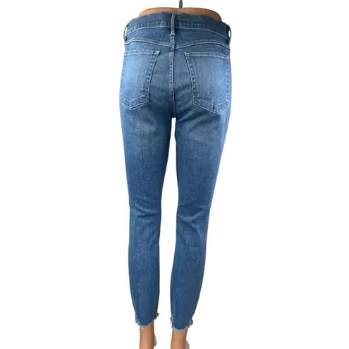 3x1 NYC Women's Blue High Rise Frayed Raw Hem Skinny Denim Jeans Pants Size 28
