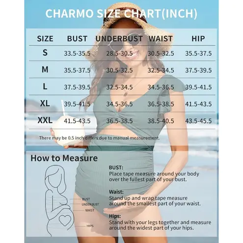 Charmo MEDIUM Navy Ruffle Ribbed Maternity Swimsuit One Piece Pregnancy Swimwear Blue Size undefined