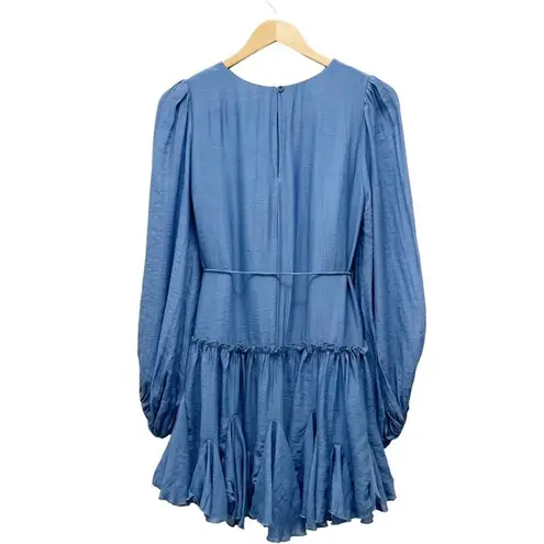 Hello Molly NWT  Once In A Blue Moon Ruffled Dress Denim Blue Women’s Size Small