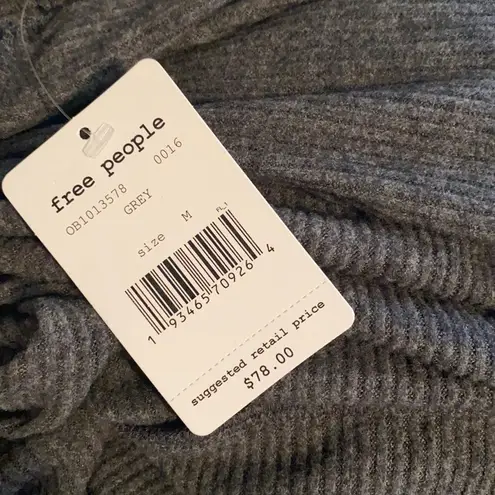 Free People NWT  ‘Main Squeeze’ gray oversized cozy slouch top, size medium