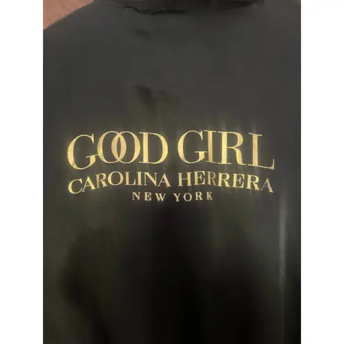 Carolina Herrera CAROLINA HERERRA Good Girl Satin Kimono Bath Robe Black Gold One Size