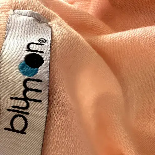 Blu Moon Soft Pink Long Sleeve Lace Overlay Silk Blend Sweater Size Small