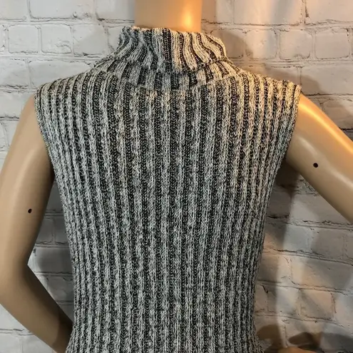 Gray Ribbed Turtleneck Knit Sleeveless Sweater Dress OSFM Size undefined