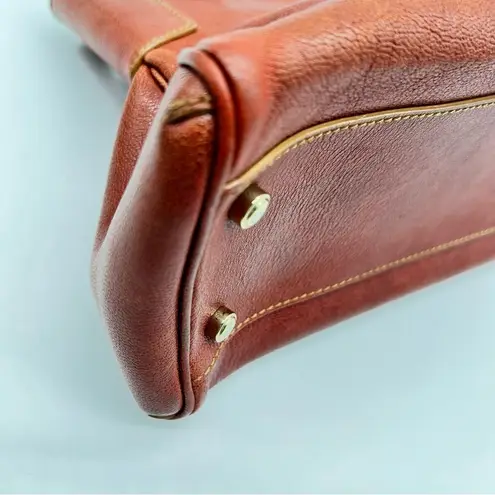 Cartier Authentic Marcello Rust/Brick Red Textured Leather Handbag/Purse/Satchel