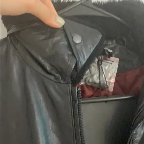 NWT BLK DNM Sherpa Aviator Leather Bomber jacket Size XS