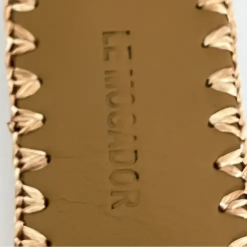 Le Mogador Braided Slip on Sandals Tan Size 6