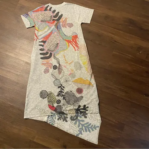 Inoah Art To Wear Lagenlook Asymmetrical Tee Shirt Dress XS