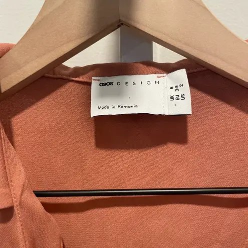 ASOS  Design Collared Wrap‎ Midi Dress With Tie Belt Size 2