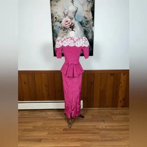 Gorgeous Vintage 1980s Watters & Watters Taffeta Mother of the Bride Gown! Pink Size 4