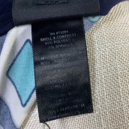 Enfocus Studio En Focus Geometric Design Navy Blue Shift Dress Size 12 Petite